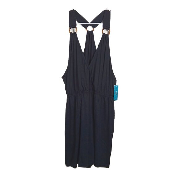 CUPSHE Romper Women’s XL Black O-Ring Overalls Elastic Waistband 90s Y2K Casual - Picture 1 of 5